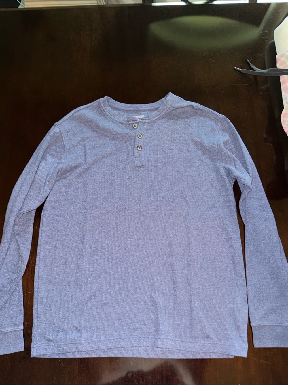Roundtree & Yorke Blue Long-Sleeve Henley - P
